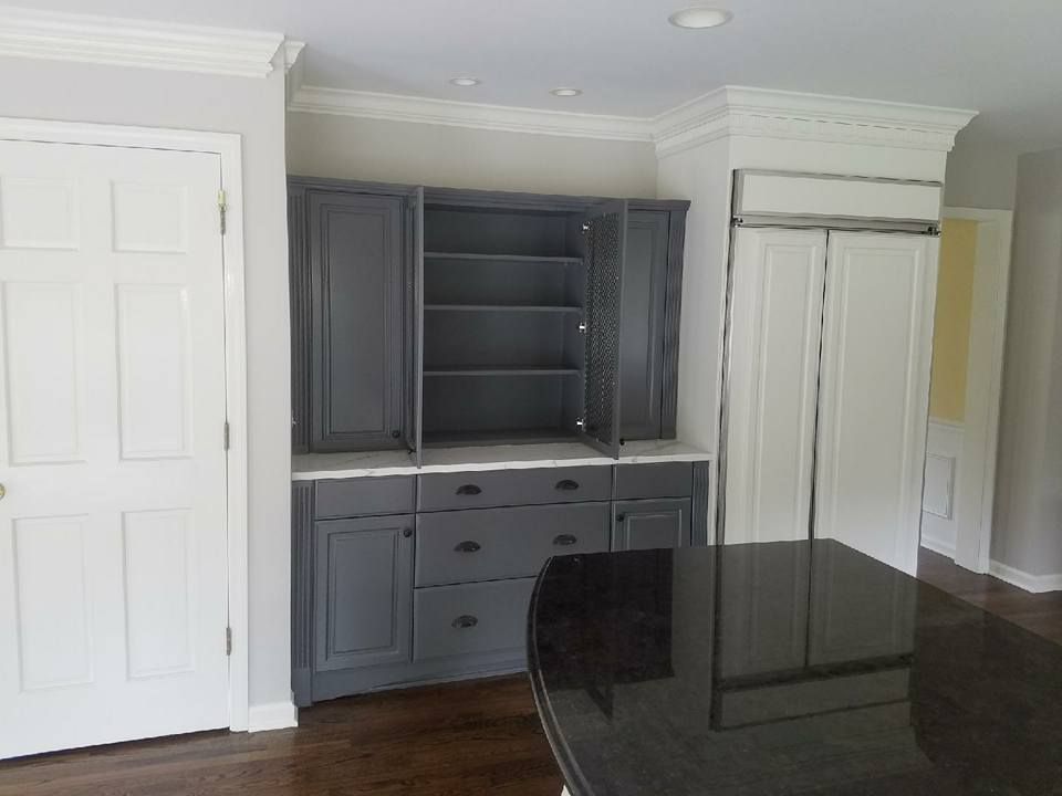 Kitchen with White and Gray Cabinets — Chicago, IL — McMaster Painting