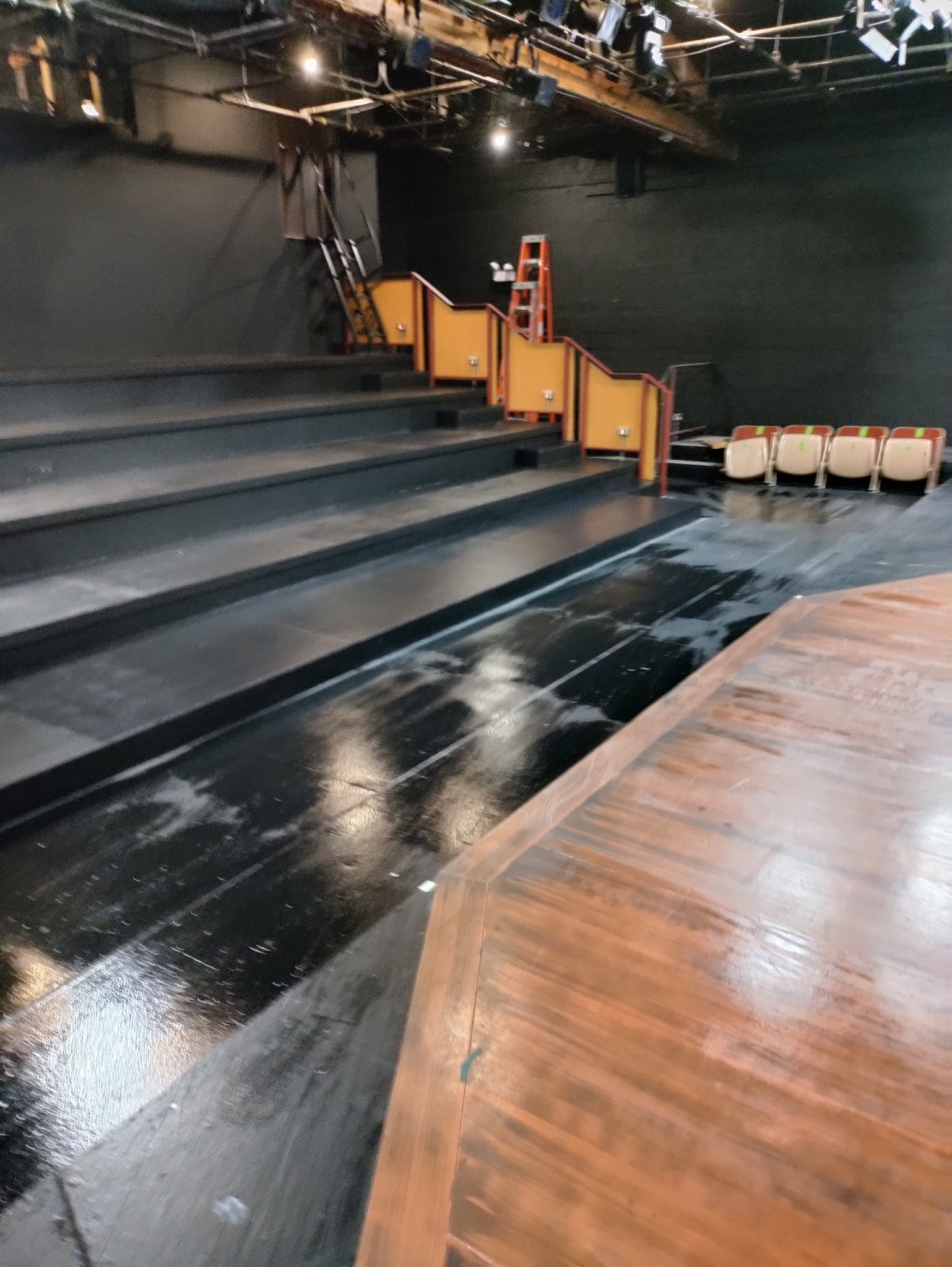 A Stage in A Theater with A Wooden Floor and Stairs - Chicago, IL - McMaster Painting