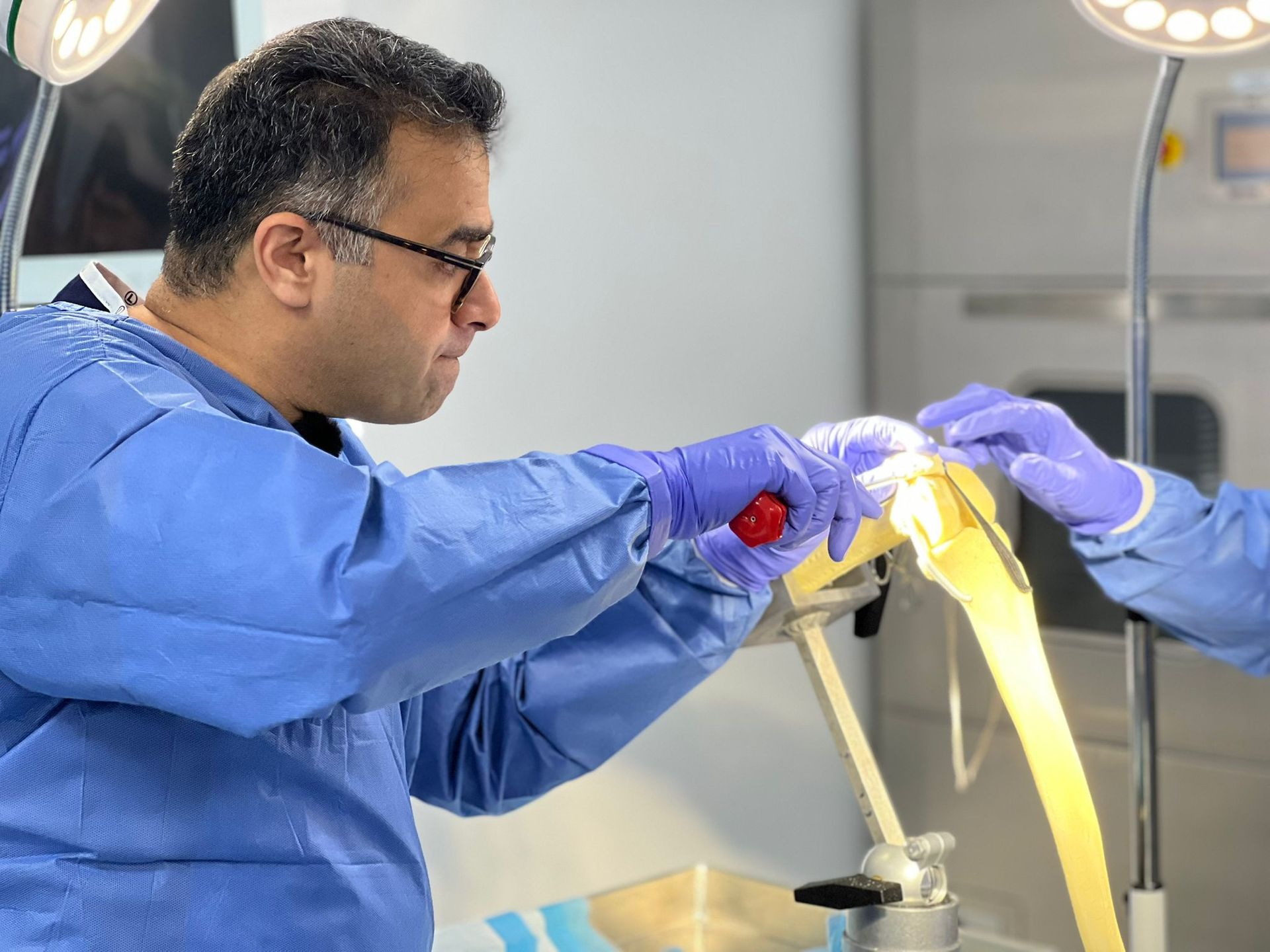 Completed physeal-sparing MPFL reconstruction demonstrating restored patellar stability