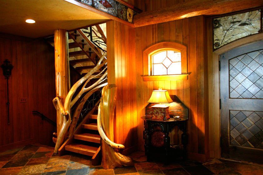 Stairs with Light — Cazenovia, NY — D.R. Cornue Woodworks