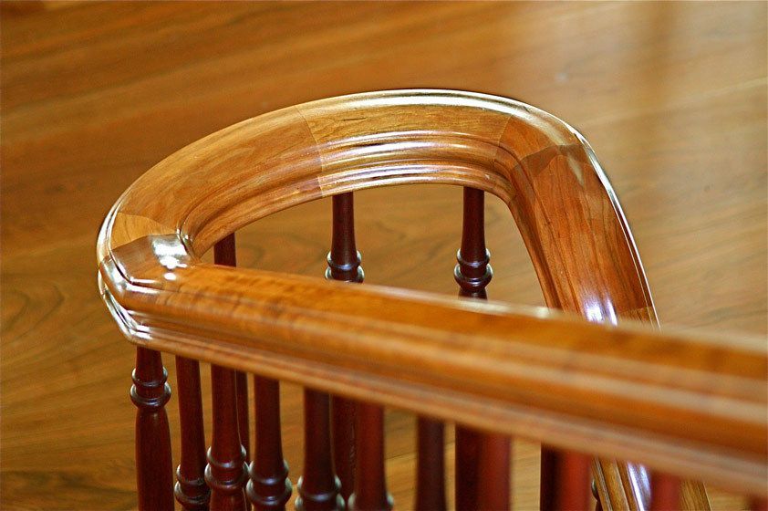 R.H Volute Stairs — Cazenovia, NY — D.R. Cornue Woodworks