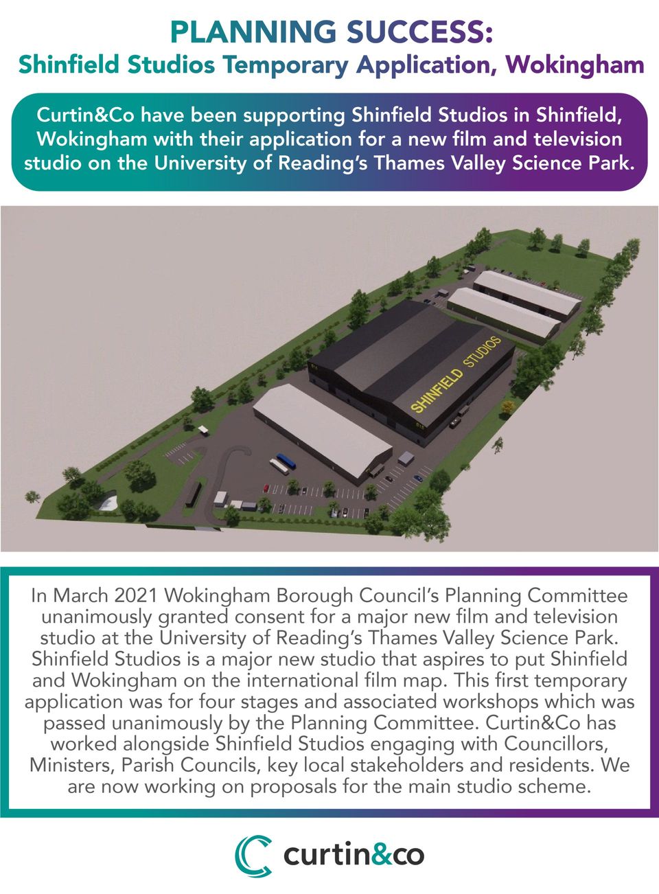 Planning Success Shinfield Studios Temporary Application, Wokingham