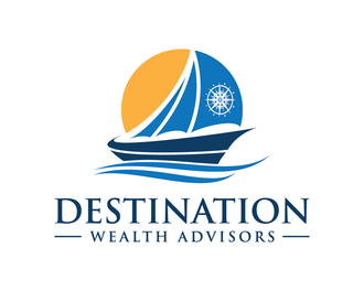 Logo of Destination Wealth Advisors: sailboat in front of a sun with the company name below.