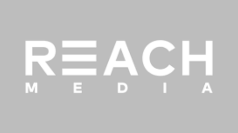 The Reach Media logo in white against a grey background.