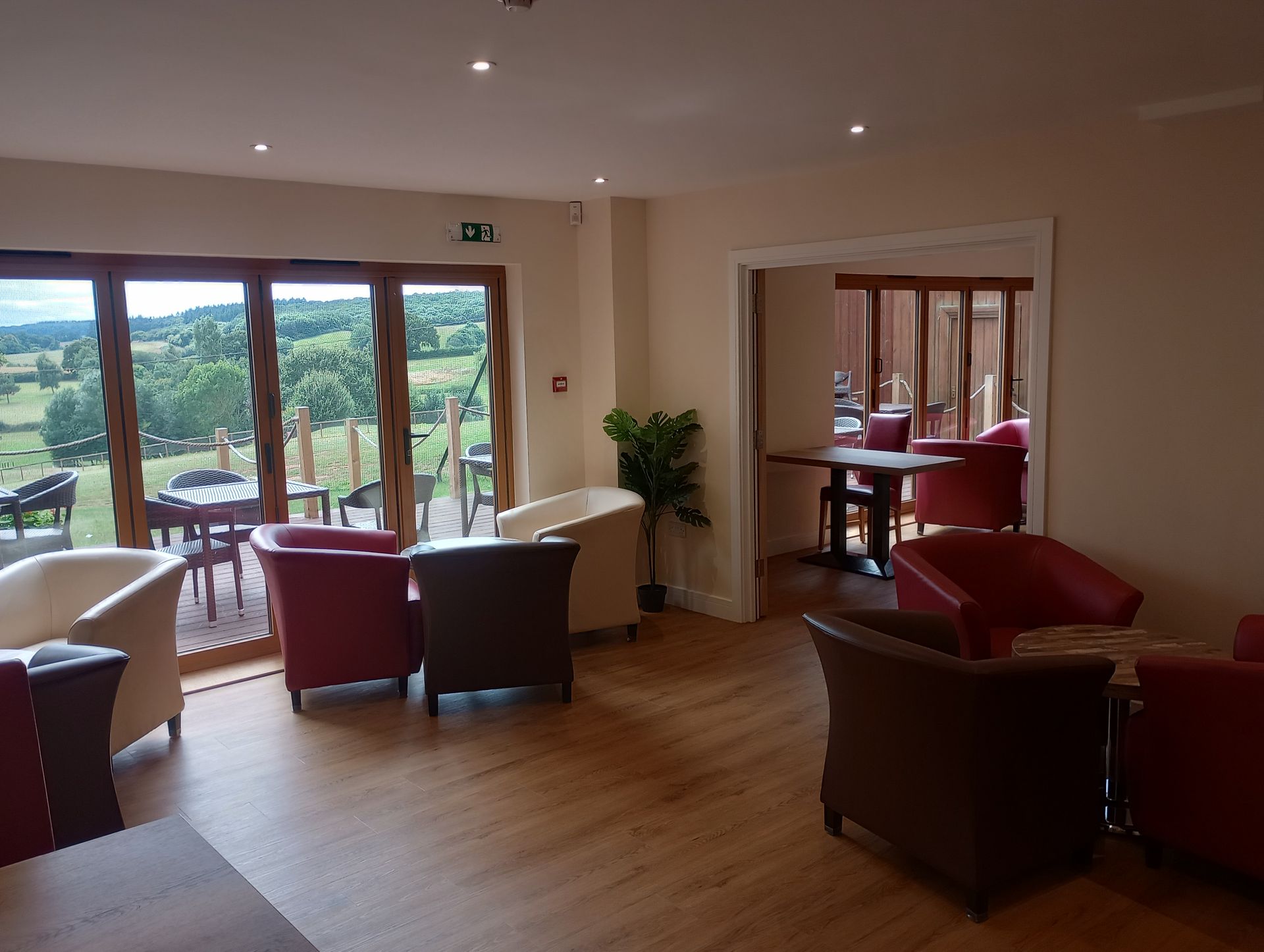 A restaurant with a lot of chairs and tables