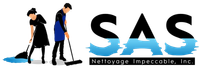A logo for a company called sas nettoyage impeccable inc.