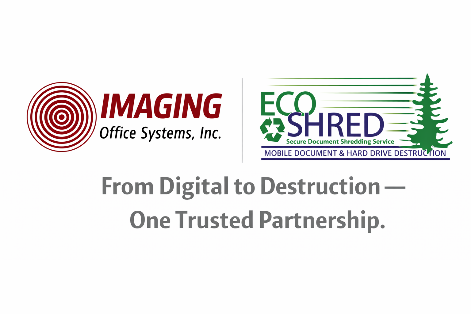 Imaging Office Systems and Eco Shred logos – document management and secure shredding Indiana