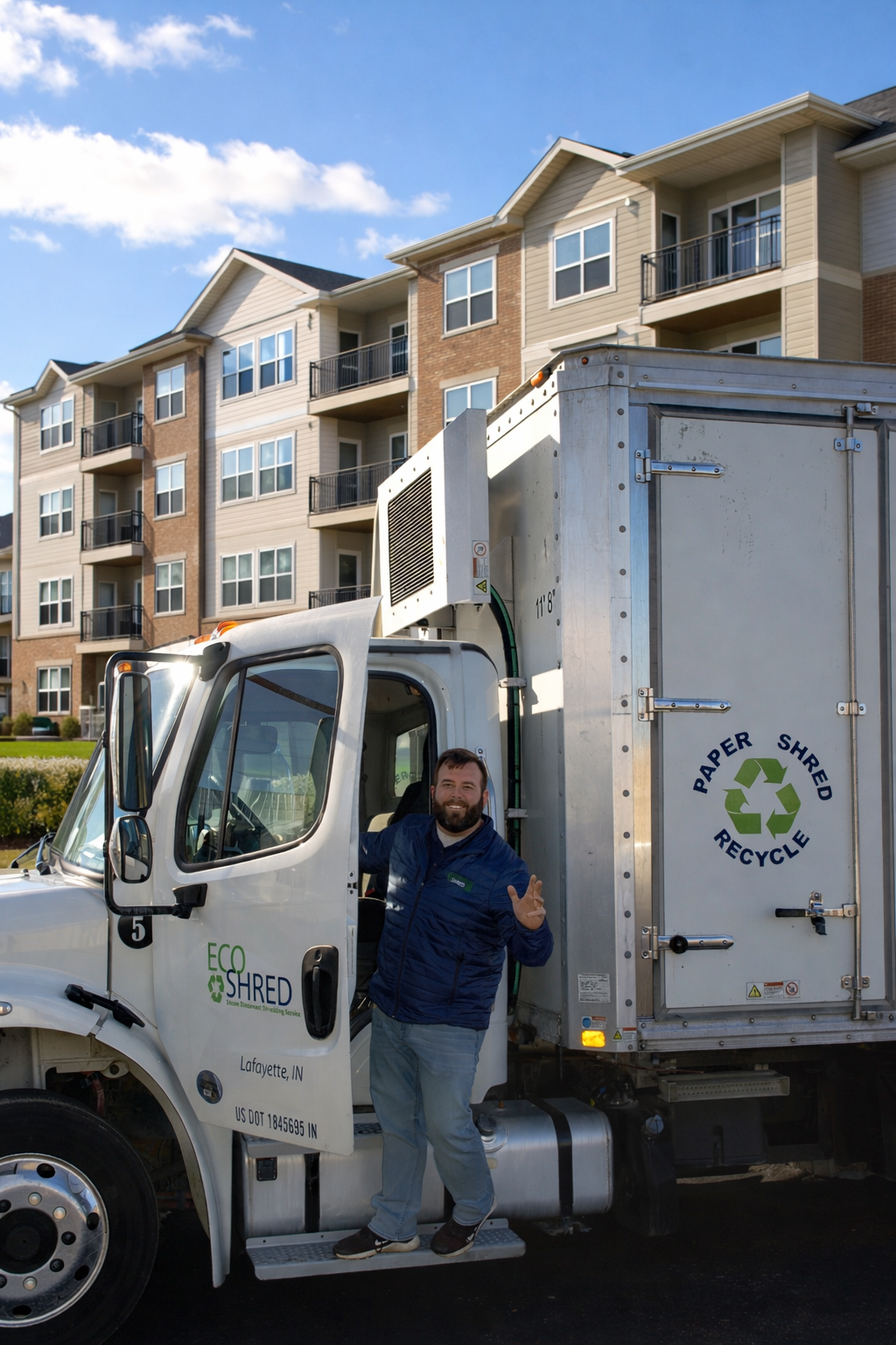 Eco Shred mobile shredding truck with XL locked security tote in Indianapolis