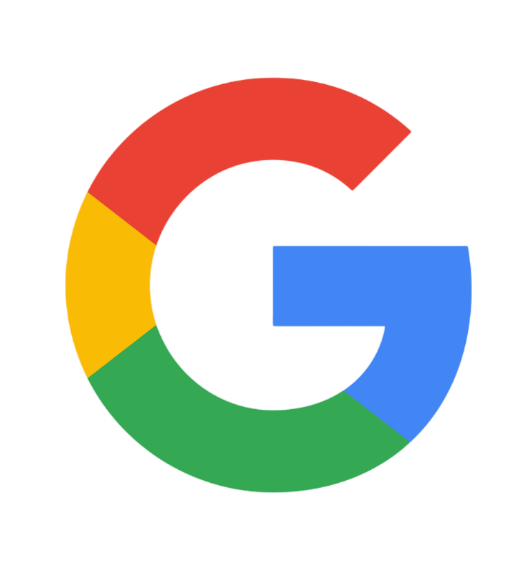 The google logo is a rainbow colored g in a circle.