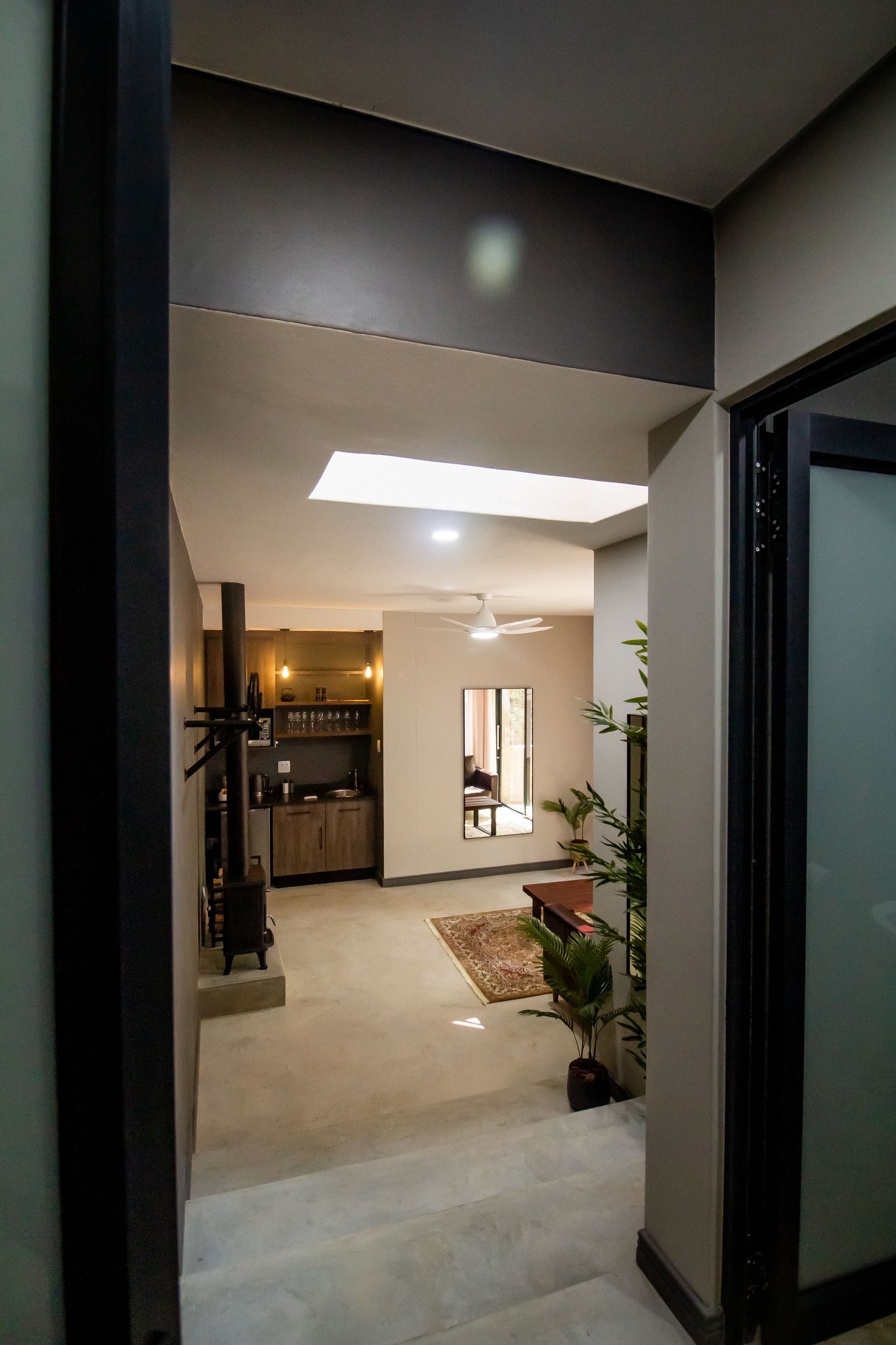 The hallway in the Honeymoon suite at Riverside Castle in Pretoria.