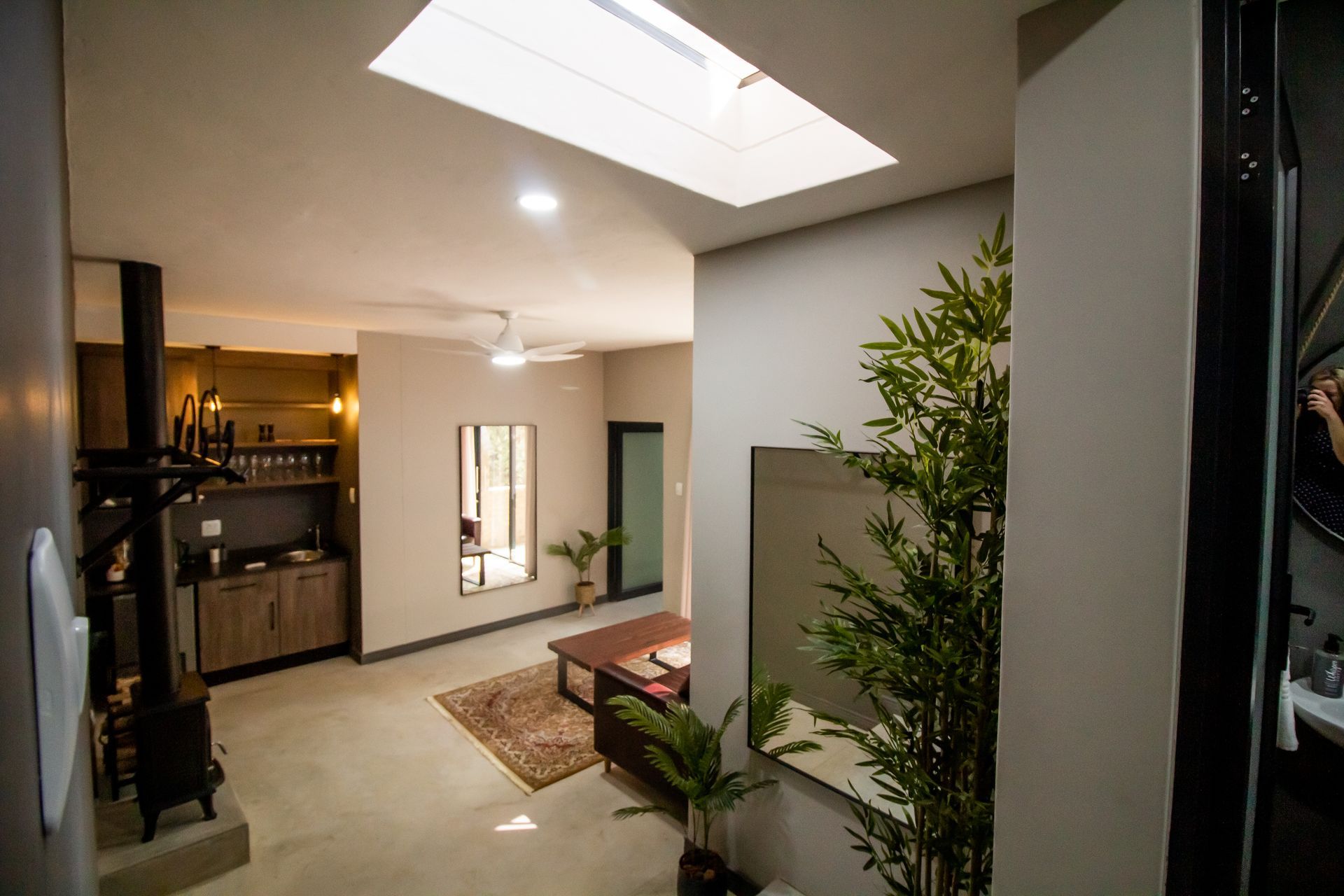 The stunning living room in the Honeymoon suite at Riverside Castle in Pretoria East.