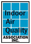 Logo for Indoor Air Quality Association, Inc.: blue grid background with black text.