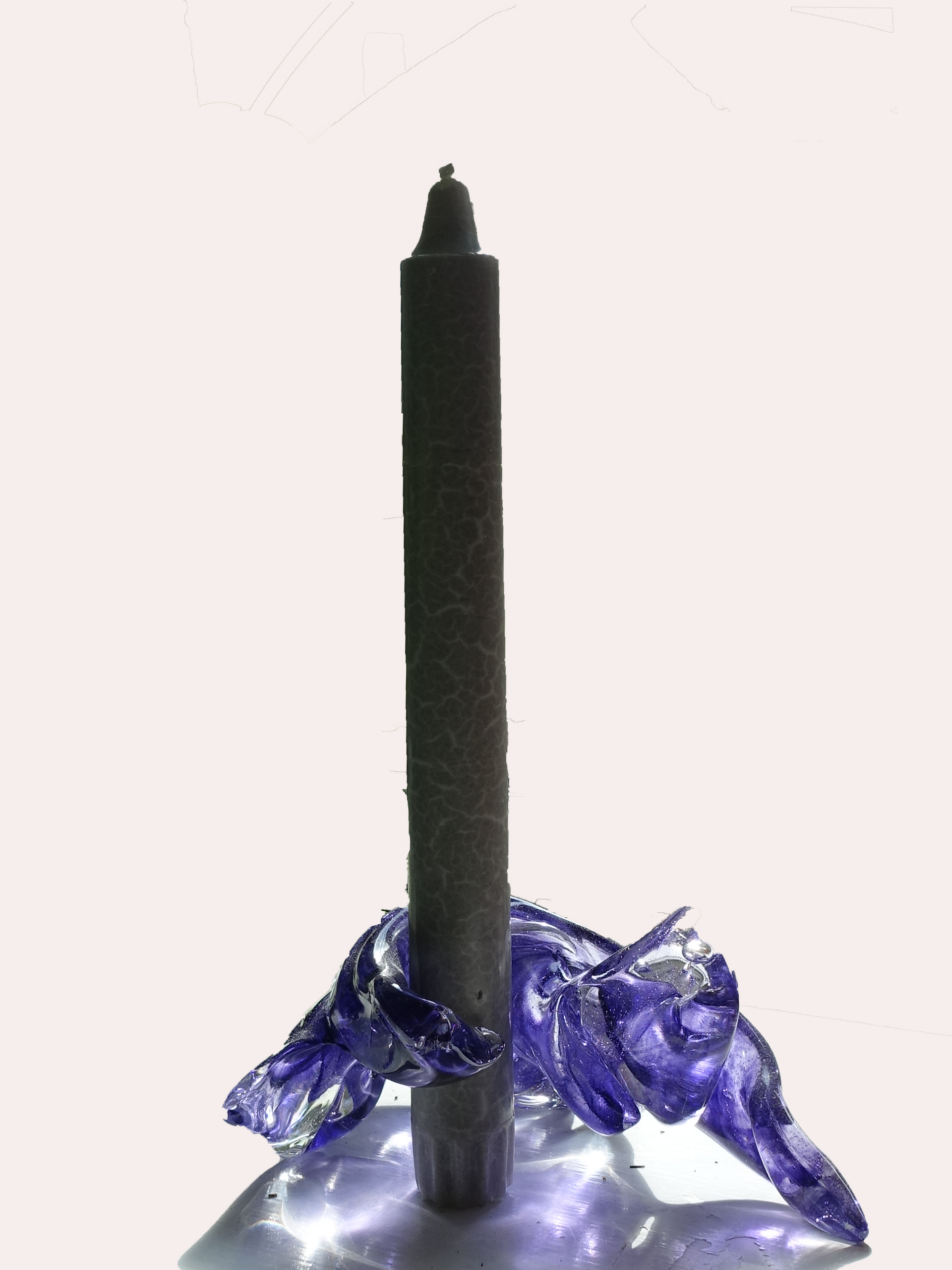Purple glass sculpture