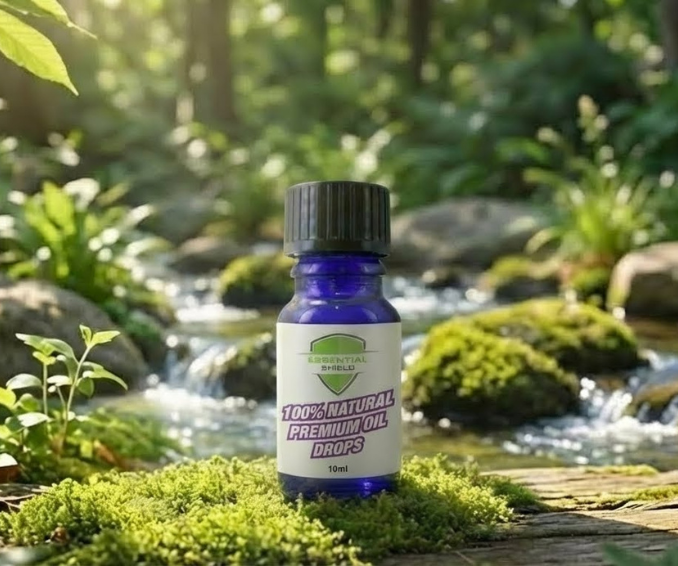 Mr. Mould Combo: spray bottle, refill jug, and essential oil bottle in front of a green