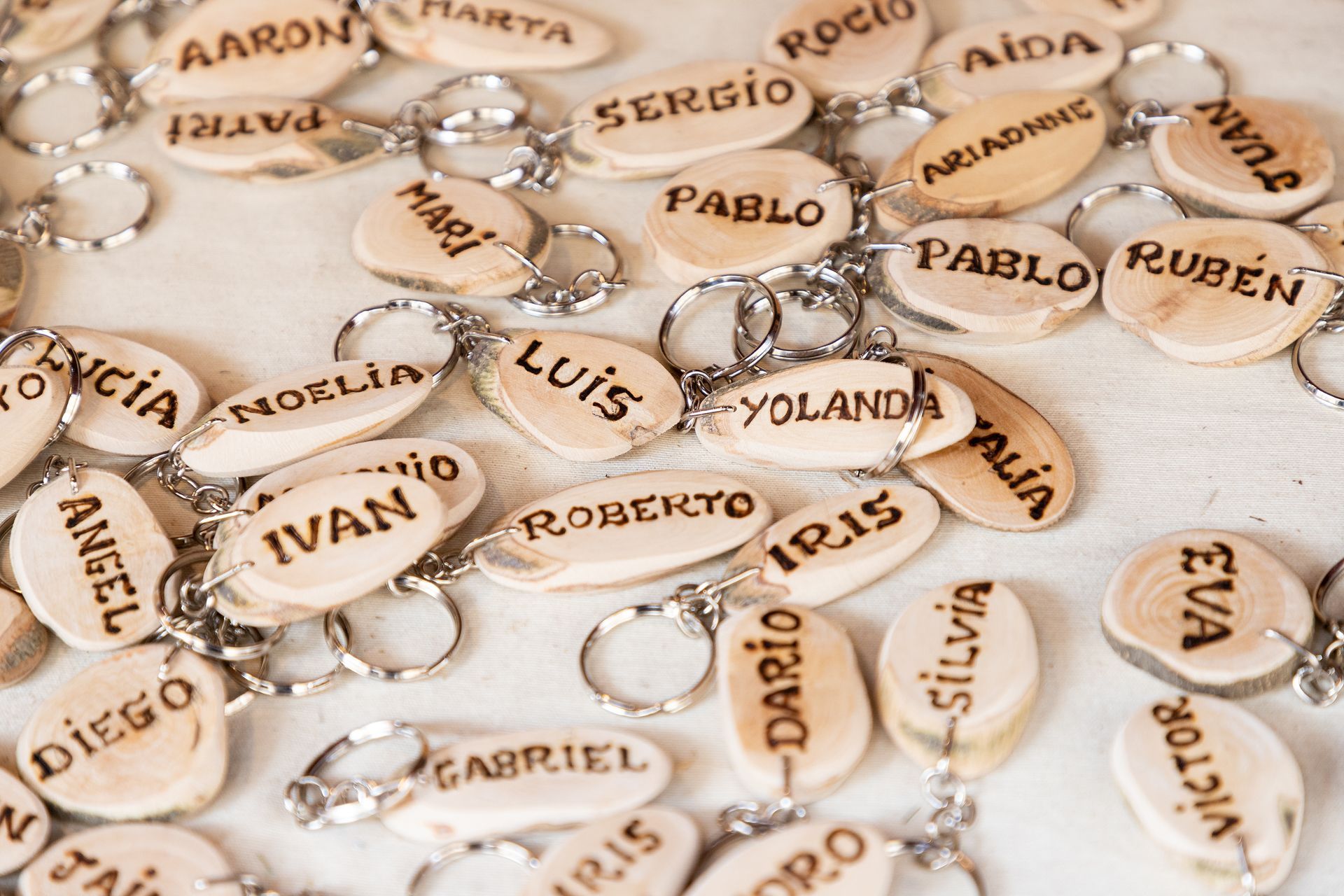 Laser engraved keychains.