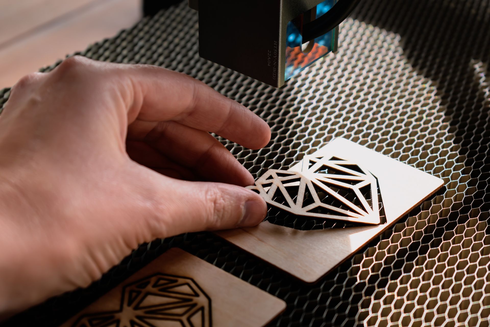 Laser engraving in metal.