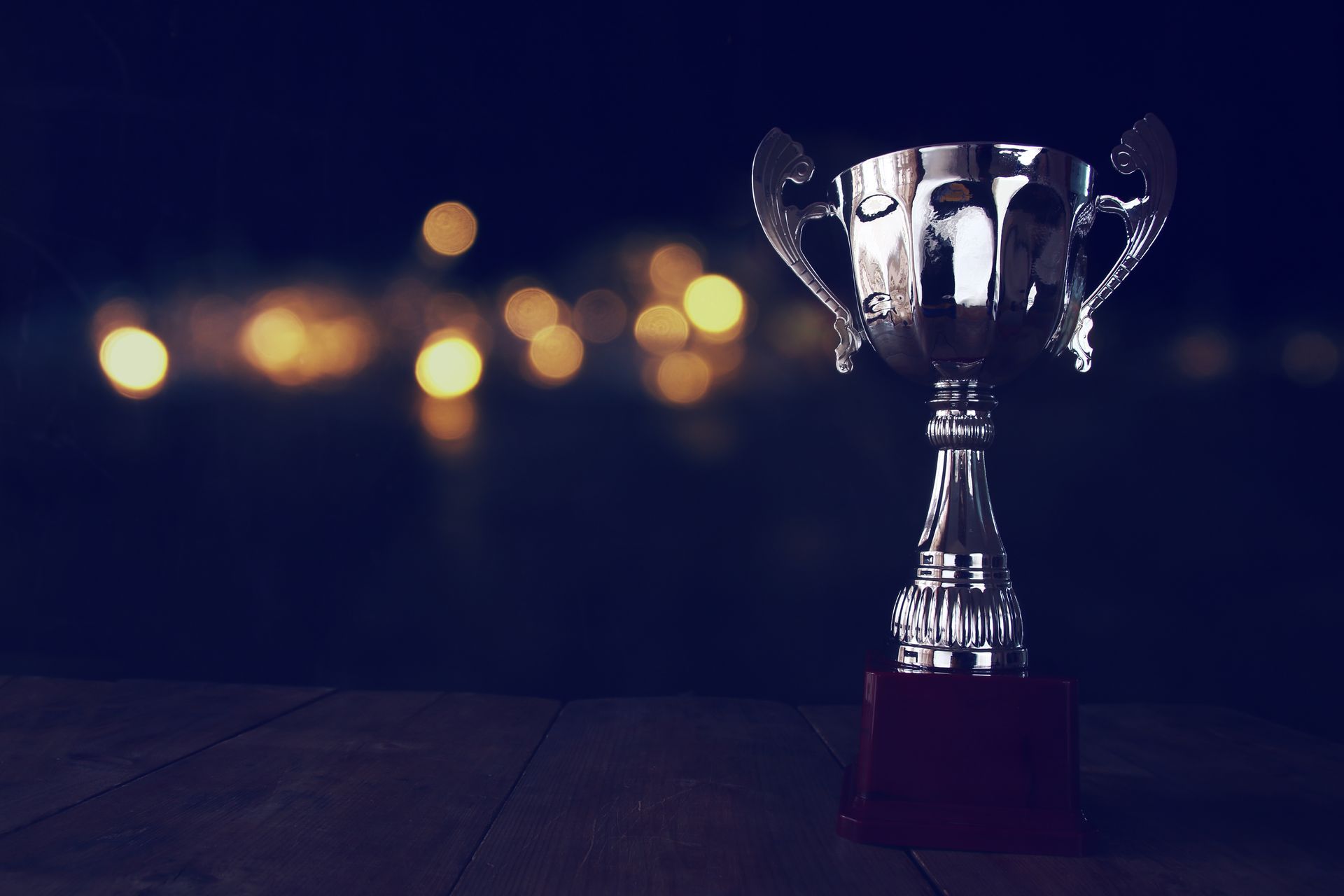 Laser engraving in trophy.