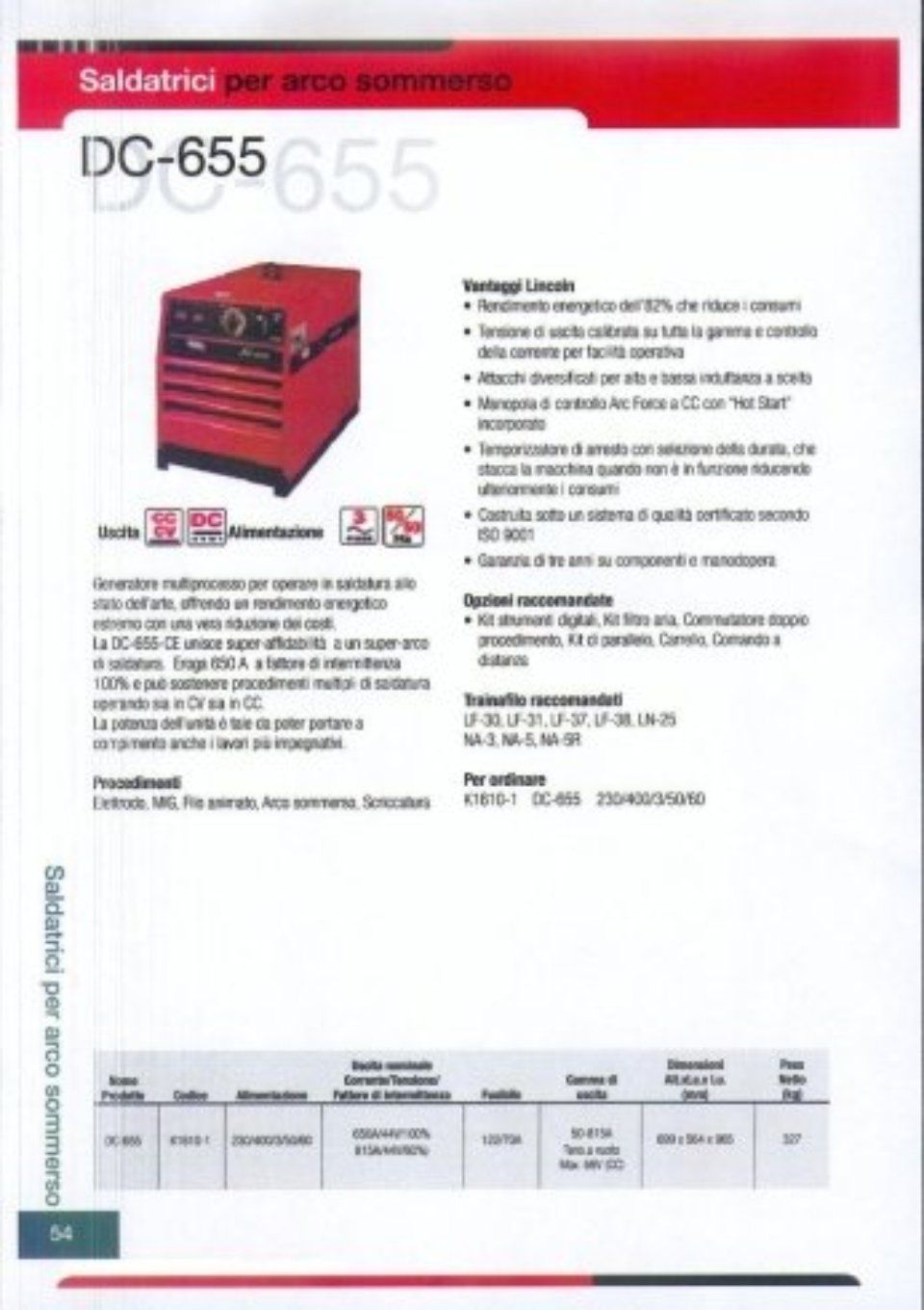 Saldatrice Lincoln Electric documentazione 2