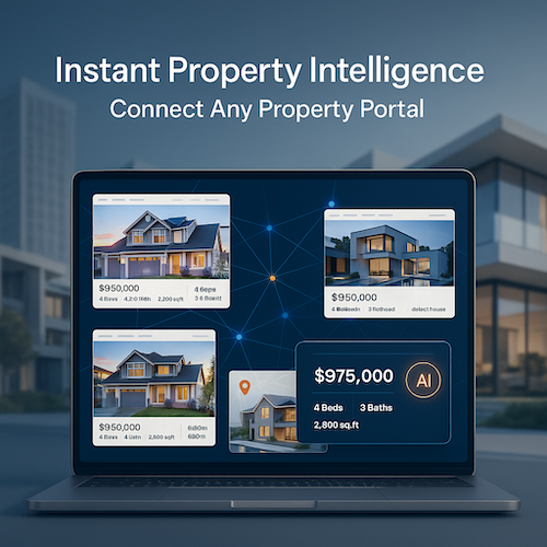 A phone is sitting in front of a house that is connected to realtorvox.