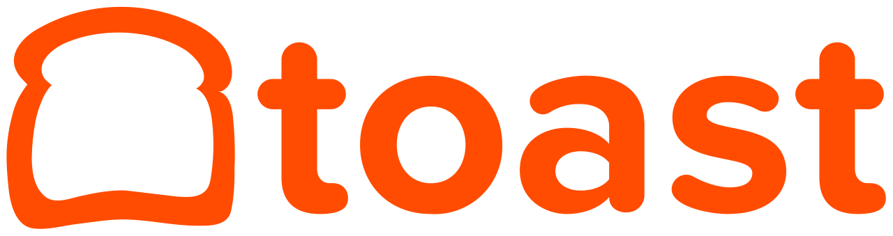The word toast is written in orange on a white background