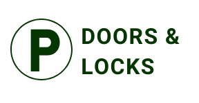 Green logo: White circle with