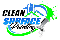 A logo for a company called clean surface painting