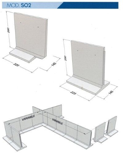 scheda tecnica per disposizione pannelli in cemento
