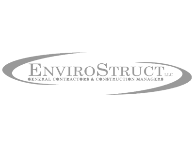 The logo for envirostruct llc is a general contractors and construction managers company.