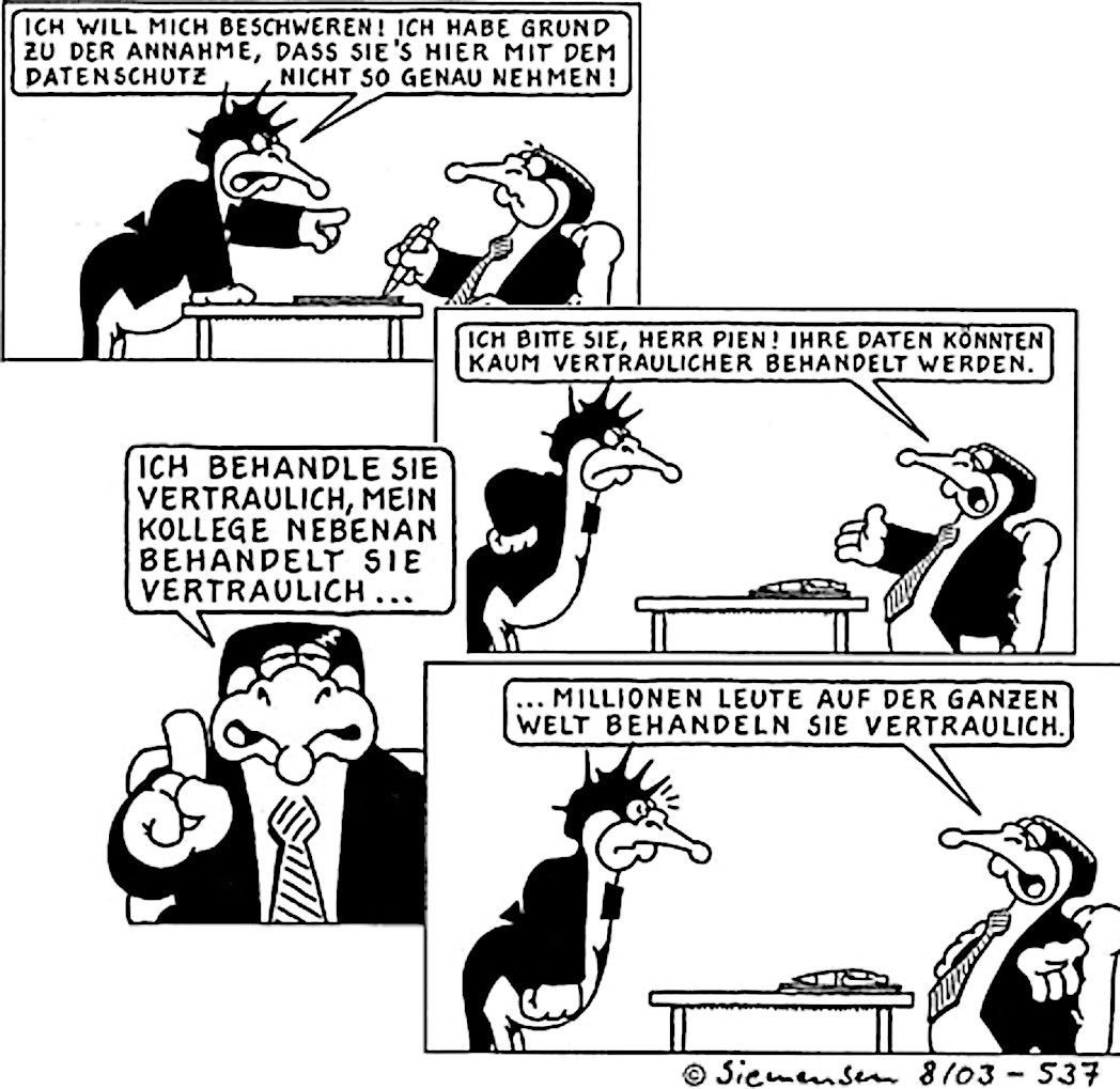 Siemensen Comic - Datenschutzbeschwerde beim Externen Datenschutzbeauftragten in Hamburg
