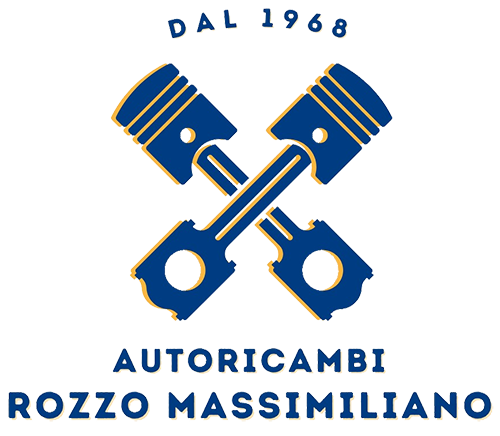 Logo con pistoni blu incrociati, 