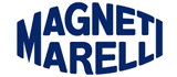 Logo Magneti Marelli, testo blu scuro su sfondo bianco, forma ovale stilizzata.