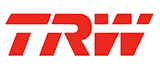 Logo TRW rosso su sfondo bianco.