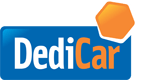 Logo DediCar: rettangolo blu con scritta bianca 