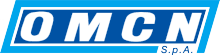 Logo OMCN SpA in lettere bianche su sfondo rettangolare blu.