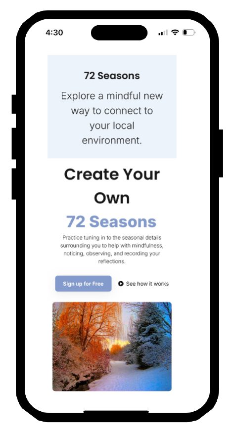 Smartphone app showcasing 
