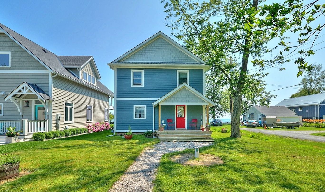 This beautiful lakefront home features four bedrooms.