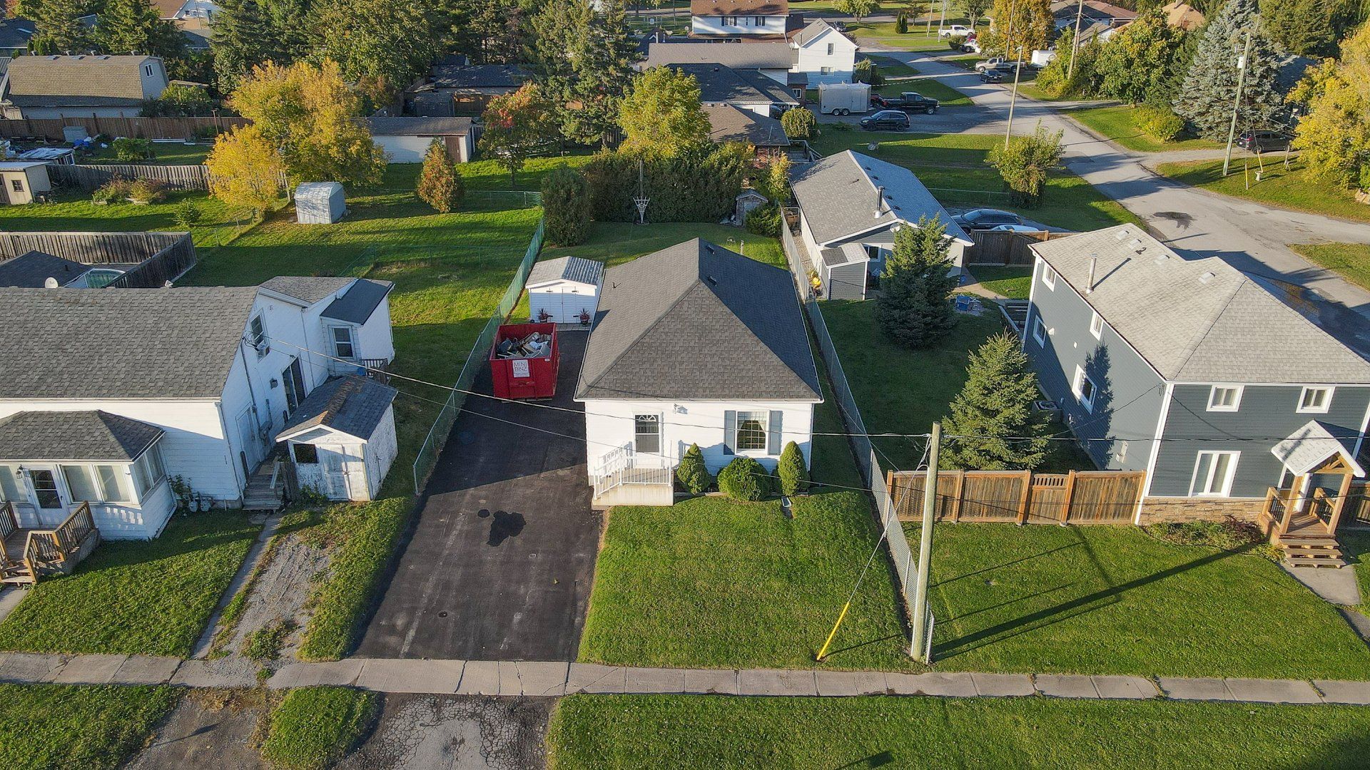 A picture of a lovely residential home from birds-eye view.