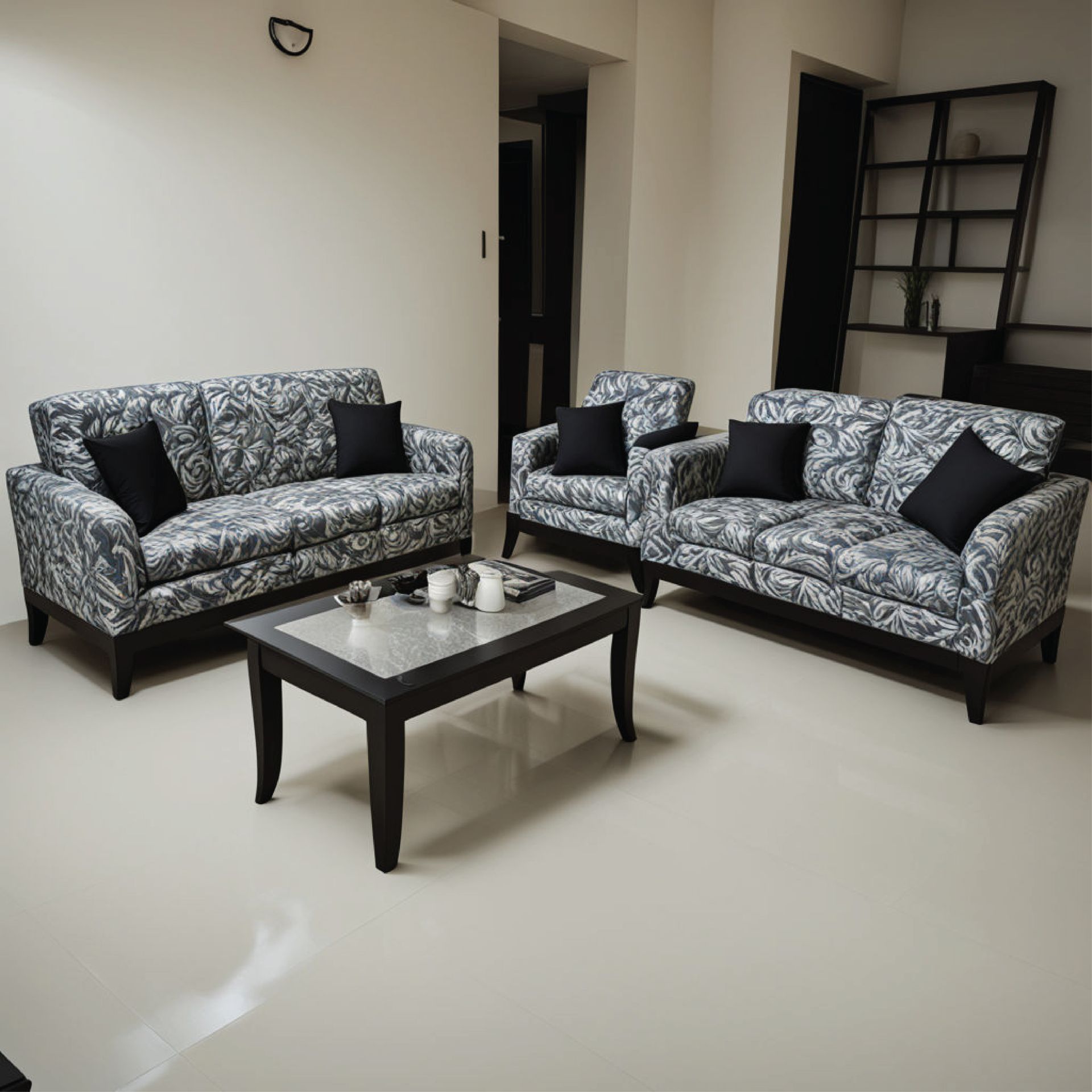 A living room with two couches and a coffee table