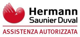 Logo for Hermann Saunier Duval: red design element, company name,