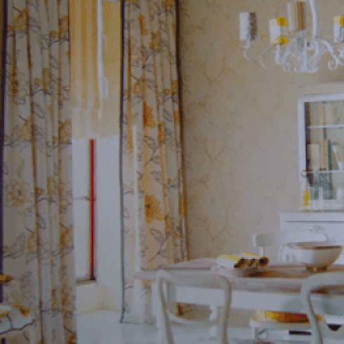 tenda in cotone fiorata