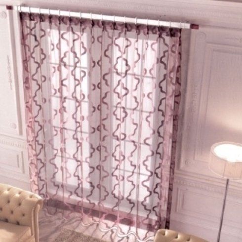 tenda in organza color malva
