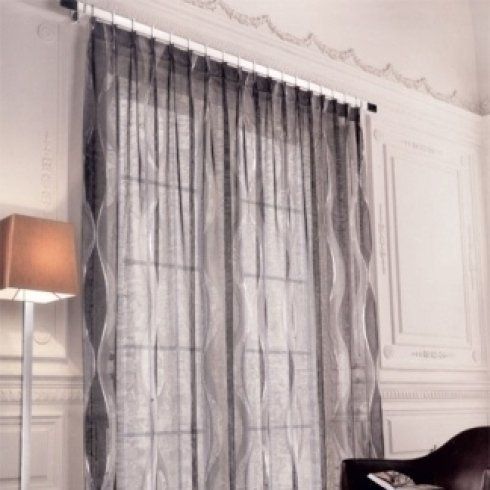 tenda in organza color grigio