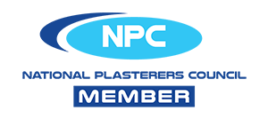 npc national plasterers council member logo on a white background