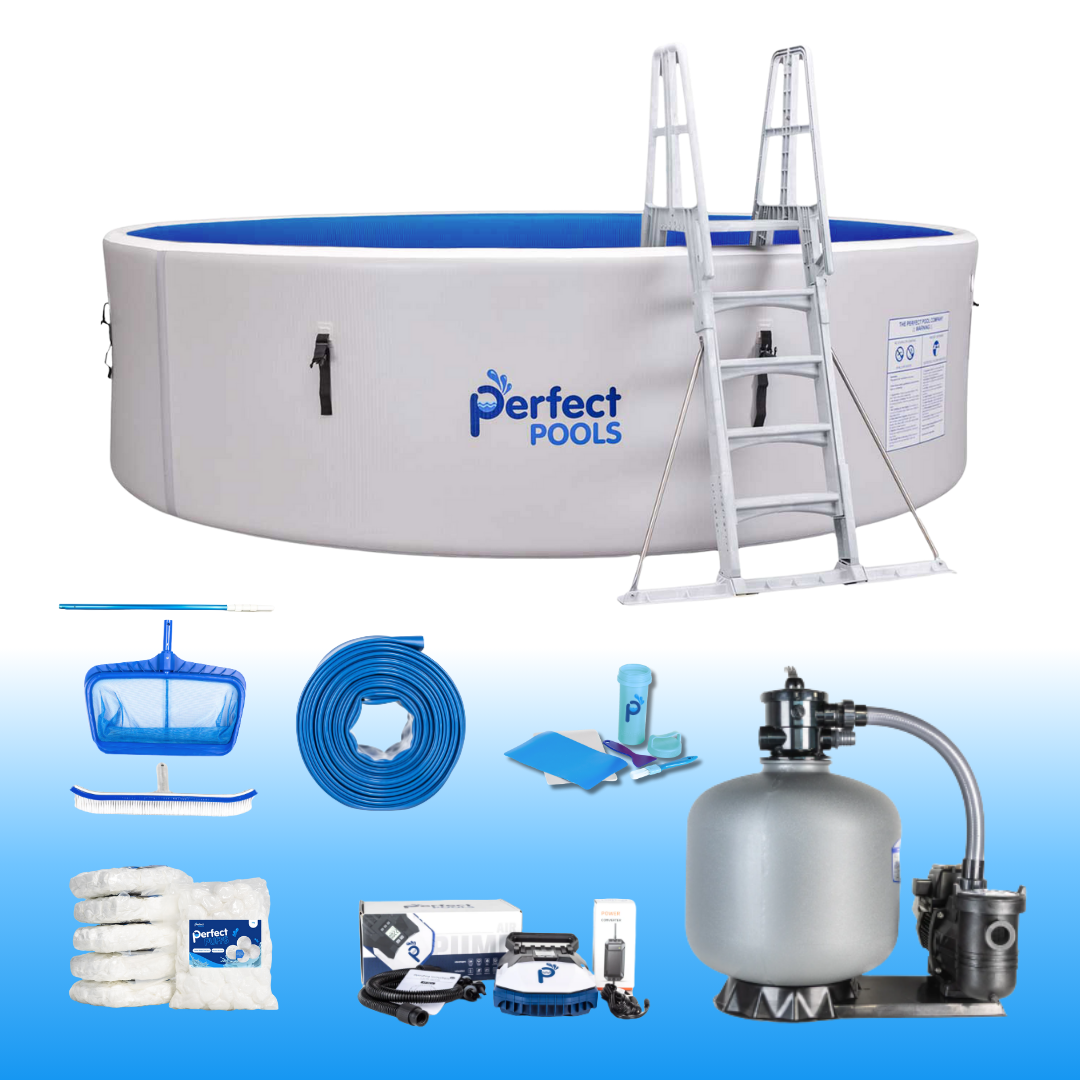 Perfect pool above ground pool. complete kits and drop stitch construction