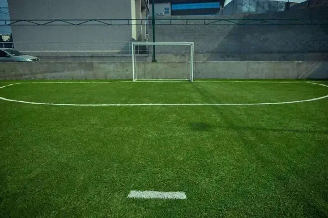 Henderson artificial turf - soccer field featuring a goal positioned at the center.