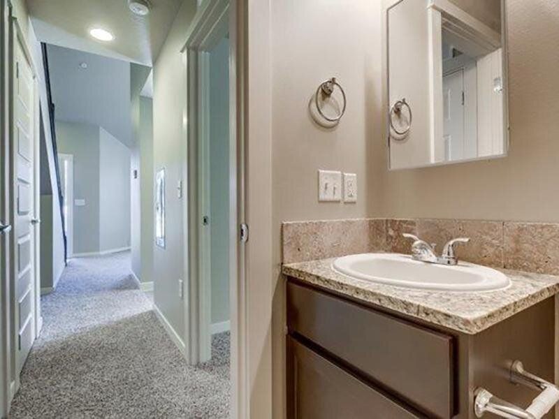Bathroom & Hallway | Stonesthrow Townhomes in Meridian, ID