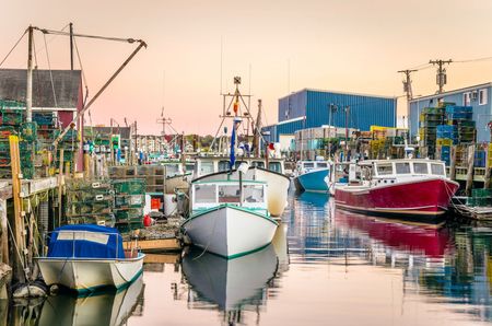 Boat — Colorful Fishing Boats at Dusk in Portland, OR