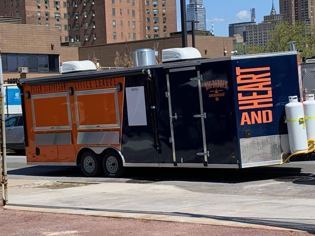 Food truck, orange and black, 