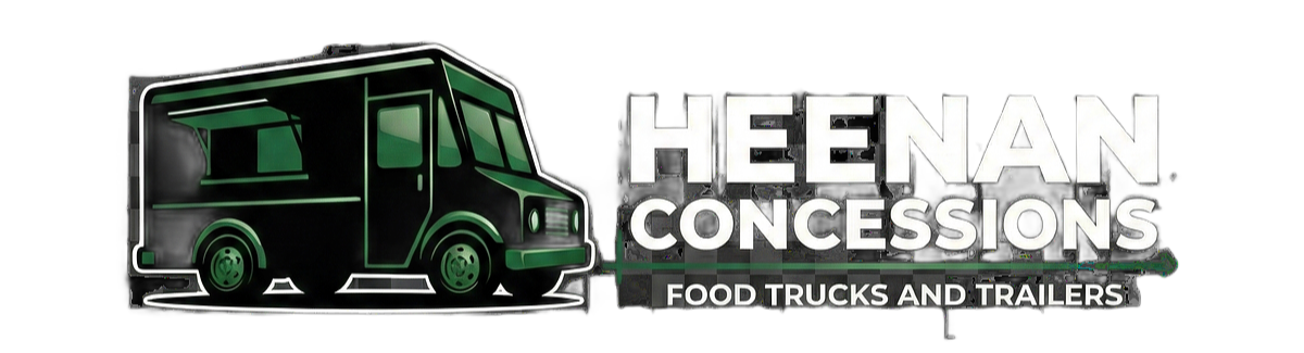 Black food truck with the words 