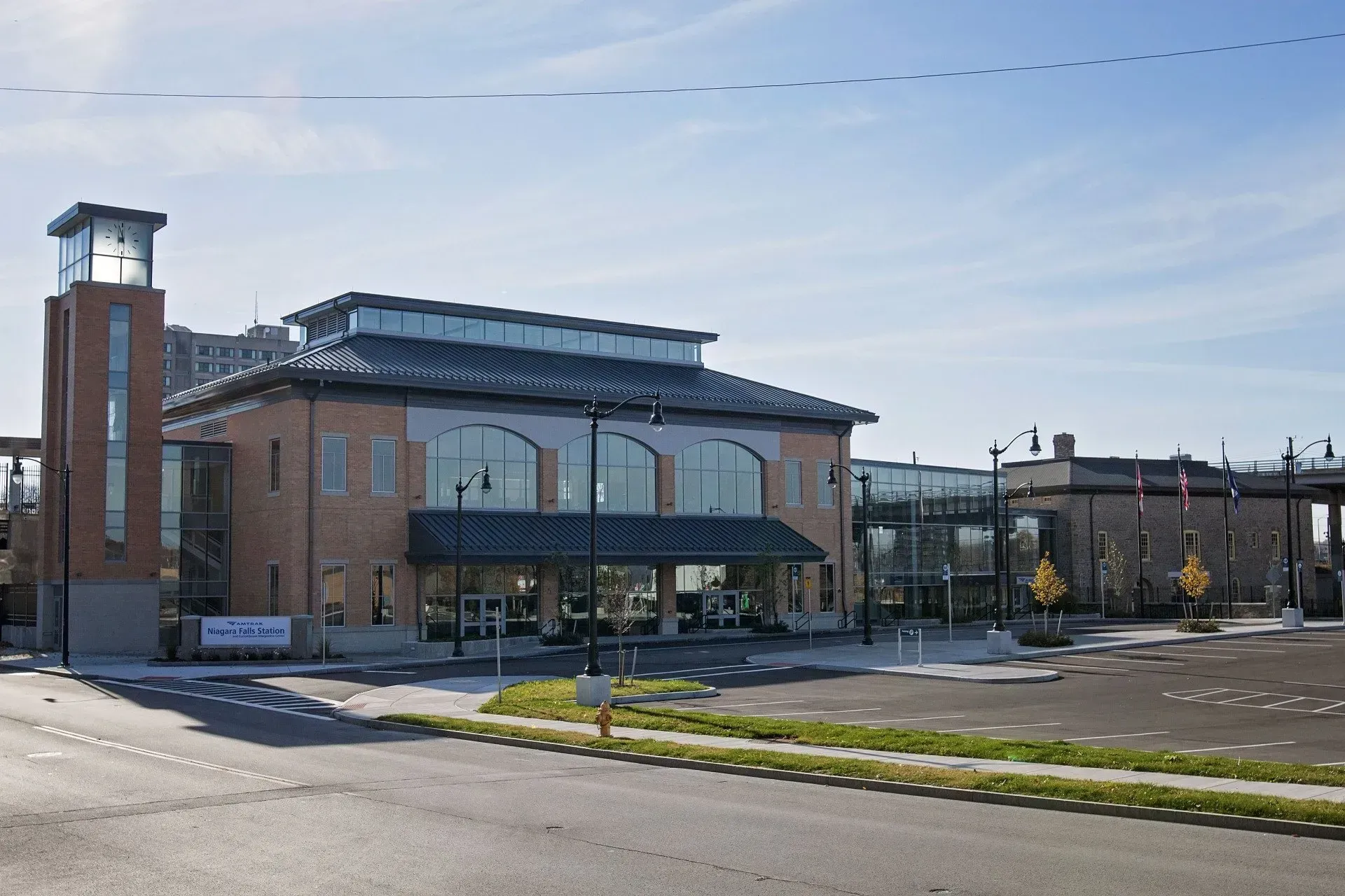 A large brick building with a clock tower on top of it